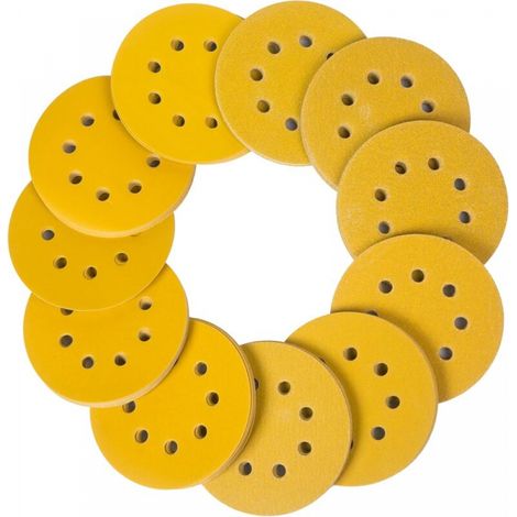 Schleifscheiben 125 Mm, 110 Schleifscheiben Für Schleifmaschine, Runde Sandscheiben Mit 8 Löchern, Körnung 60/80/100/120/150/180/240/320/400/600/800 Zum Schleifen, Polieren, Entrosten