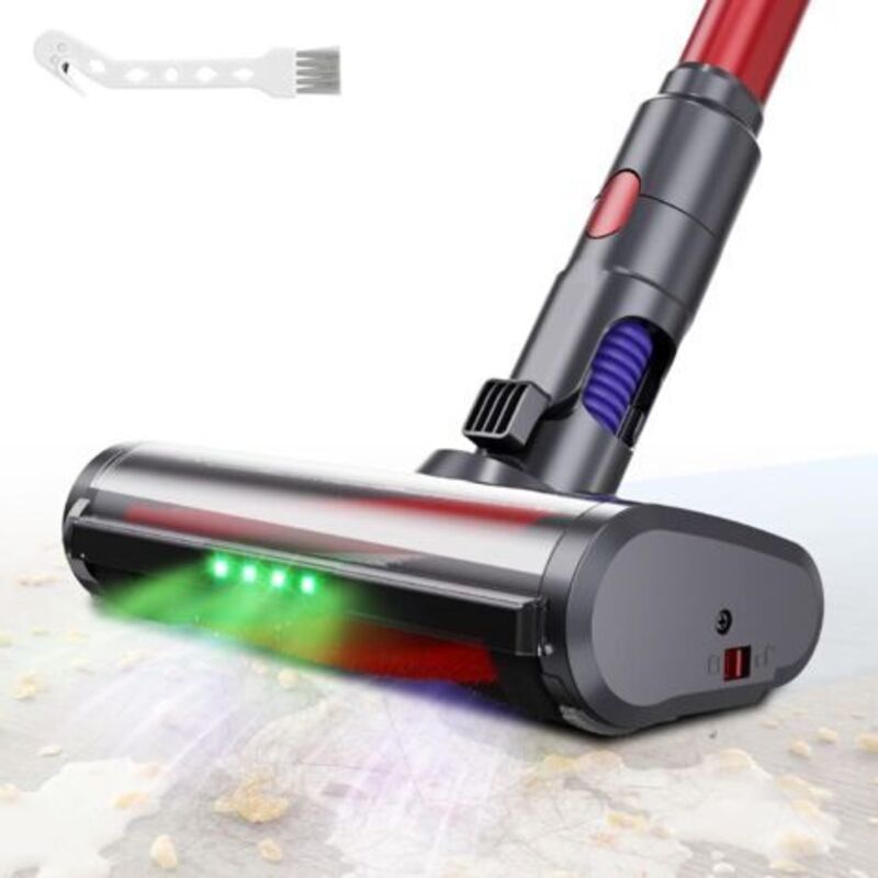 Bürste Kompatibel Mit Dyson Staubsaugern V7 V8 V10 V11 V15, Austauschbare Bürstenkopf-zubehörteil Mit Direktantrieb, Zubehör Mit 4 Led-leuchten Für Parkett, Hartböden Und Teppiche