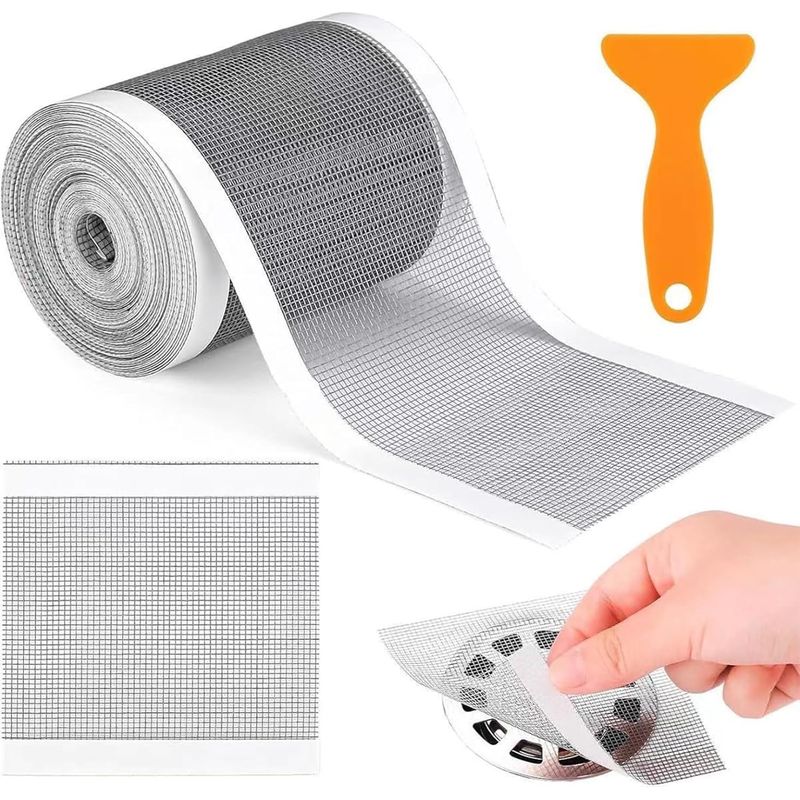 Haarfilter Für Duschablauf, Klebendes Sieb, 10 Cm X 10 M Duschsieb, Haarfilter Für Badewanne, Duschablaufstopfen, Haarfilter, Spülfilter, Ablaufsieb