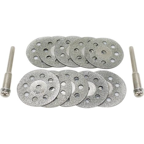 Ein Satz Von 10 Diamantbeschichteten Trennscheiben, 30 Mm Große Diamanttrennscheiben Mit 8 Löchern, Diamanttrennscheiben Mit 2 Aufnahmen, Mini-trennscheiben Geeignet Für Rotationswerkzeuge.