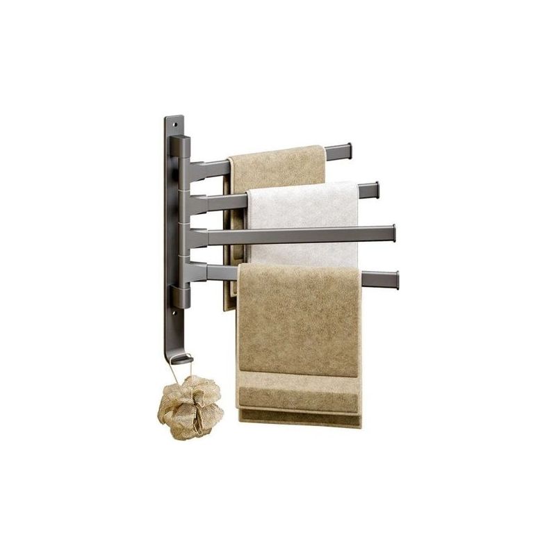 Drehbarer Handtuchhalter Aus Dickem Aluminium, 4 Arme, 180-grad-drehung, Für Badezimmer, Haus Und Hotel