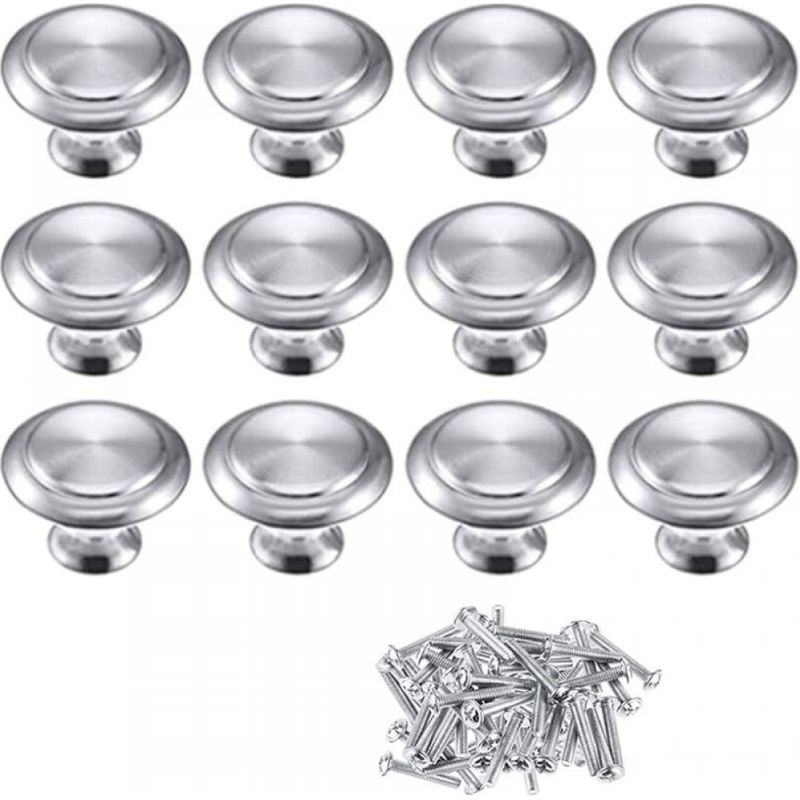 12er-set 30-mm-möbelknöpfe, Runde Küchentürgriffe, Türgriffe Aus Zinklegierung, Poliert-chromene Schranktürgriffe, Küchenknäufe
