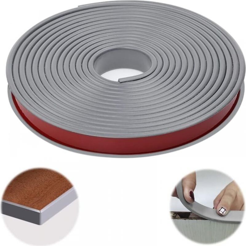 Tischkantenschutz 5m 20mm, U-form Flexible Kantenleiste Kantenschutzband Für Schrankreparatur Und Möbelrestaurierung (grau)