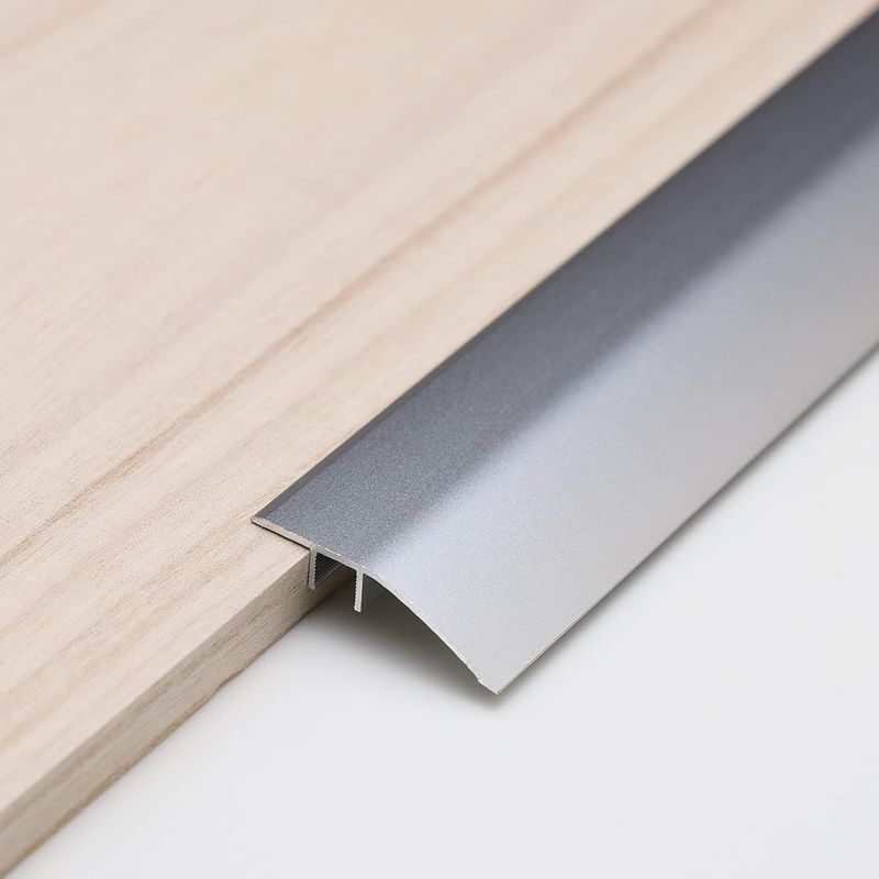 Geeignet Für Türen/teppiche/fliesen/unregelmäßige Böden/übergangsprofile Zwischen Holz Und Fliesen, Aluminium-schwellenrampen, Schwellenprofile, 52 Mm Breit, Grau