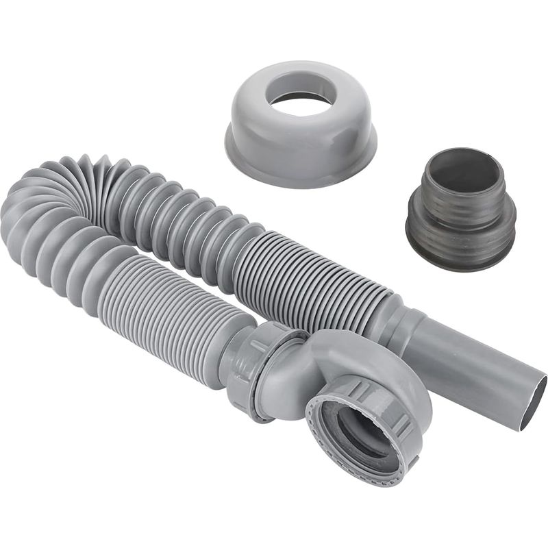 1 Stück Verlängerbares Abflussrohr, Von 400 Mm Bis 960 Mm Verlängerbar, Flacher Siphon Für Badewanne Und Dusche
