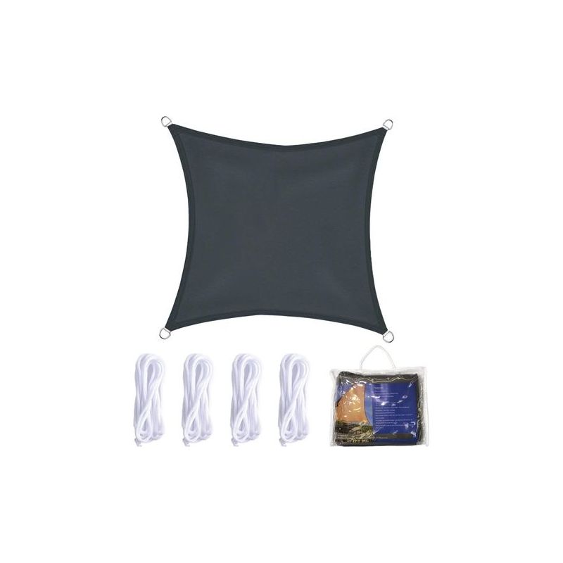 Rechteckiges Sonnensegel 2x2m, Atmungsaktive Und Wasserdichte Sonnenblende Mit Uv-schutz Für Camping, Terrasse, Garten, Balkon, Außenbereich Und Pool, Grau