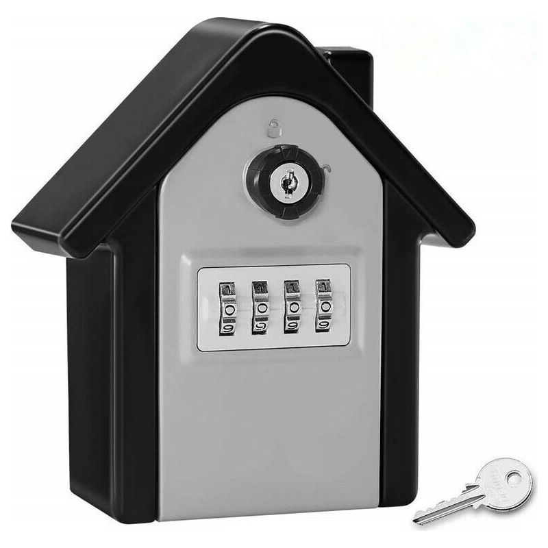 Sichere Wand-schlüsselbox Mit Zahlenschloss & Notschlüsseln, Große Xl Schlüsselsafe-box Für Außen, Geeignet Für Haus, Büro, Fabrik Und Garagen (grau)