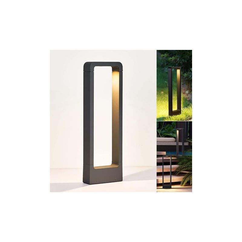 7w Gartenleuchte 3000k Außen-bodenleuchte Wasserdicht Ip65 Dekorative Lampe, Schwarz Aluminiumlegierung Rasenleuchte Geeignet Für Gärten, Terrassen, Wege, Rasen