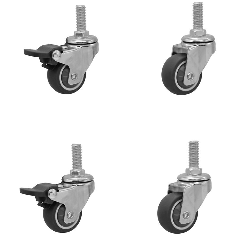 4er-set Gleitrollen Mit Schraube, Durchmesser 50 Mm, Stahl Und Kunststoff, Grau/kunststoff