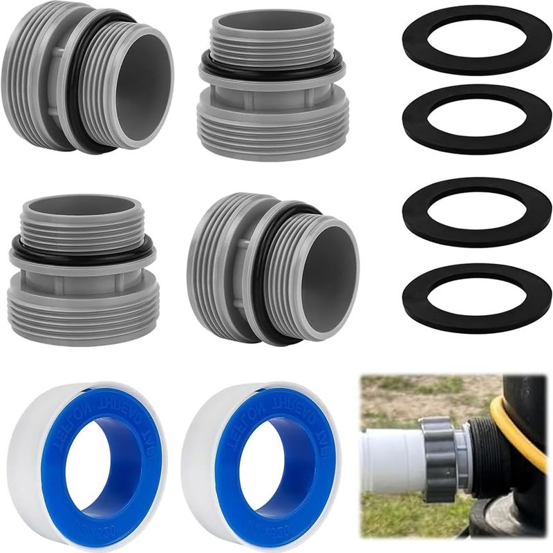 4er-set Pool-schlauchadapter Für Poolpumpe, Für 40 Mm Bis 1 1/2 Zoll Schläuche, Pool-schlauchadapter Mit Dichtung, Intex-adapter Kompatibel Mit Intex-filterpumpen, Coleman