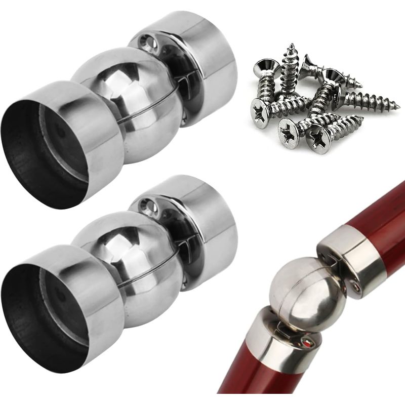 2er-set Ultraflache Edelstahl-handlauf-rohrverbinder, 0,4 Mm – Universelles Zubehör Für Treppengeländer – Handlauf-eckverbinder – Mit 8 Schrauben