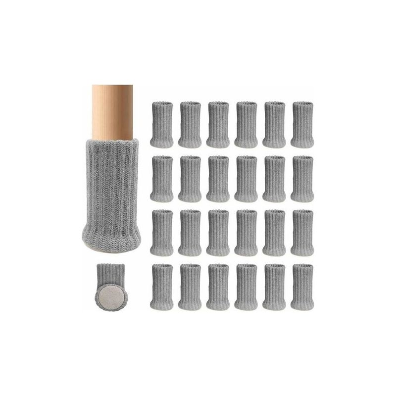 Rutschfeste Socken Für Stuhlbeine – Vermeiden Sie Kratzer Und Reduzieren Sie Lärm, 24er-pack, Grau