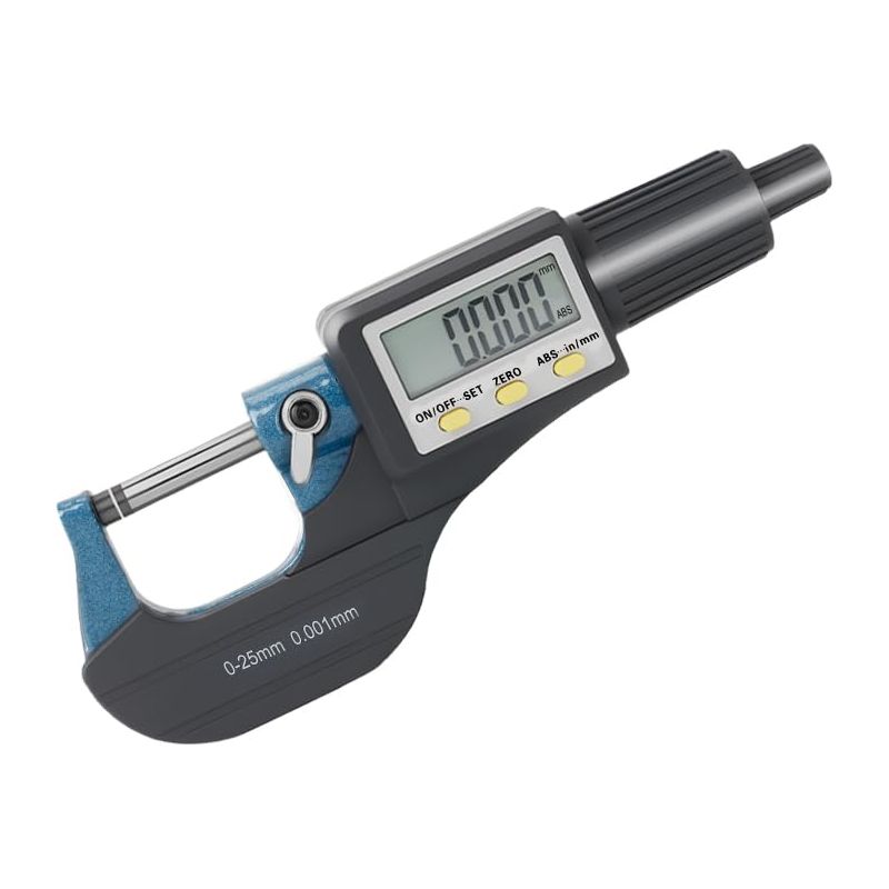 0-25 Mm / 0-1" Digitalmikrometer - 0,001 Mm/0,00005'' Hochpräzises Tragbares Lcd-mikrometer, Elektronisch, Mit Inkremental- Und Absolutmodus, Zoll & Metrisch, Grau
