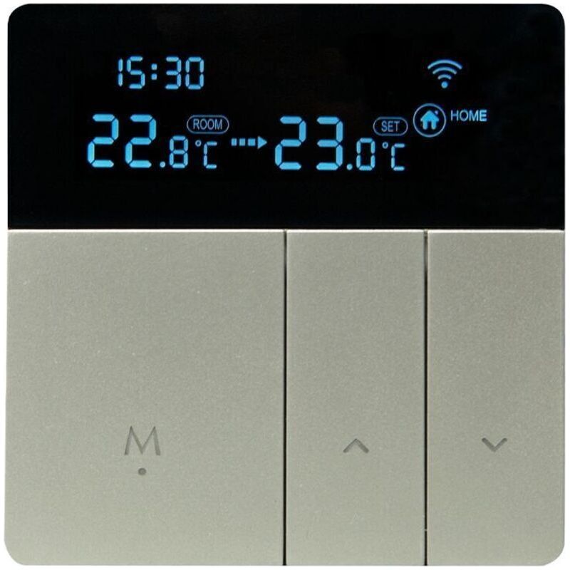 Intelligenter Thermostat, Heizthermostat, Elektrischer Fußbodenheizungs-thermostat 16a, Wifi-fußbodenheizungs-thermostat, Grau