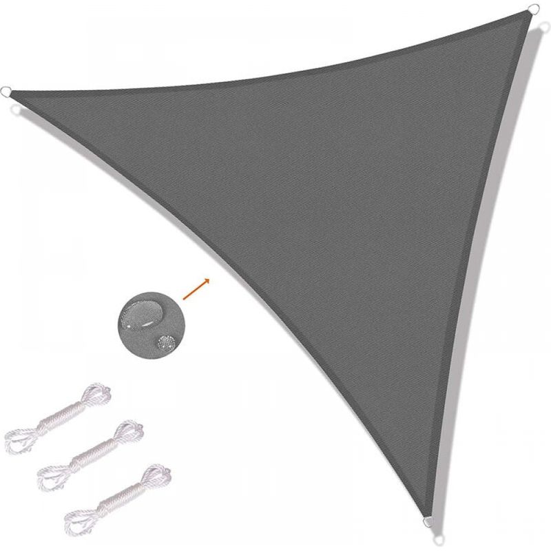 Dreieckiges Sonnensegel 6x6x6m, Außensonnensegel Für Terrasse Und Garten, Uv-schutz - Grau