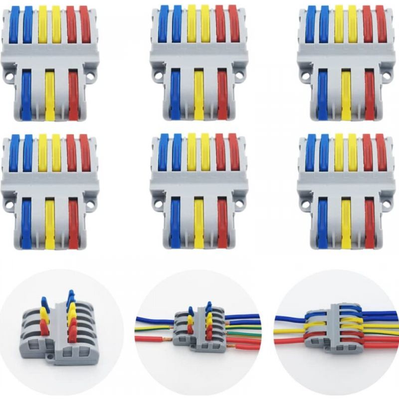 Anschlussklemmen, 6 Stück Schnelle Elektrische Steckverbinder, Kompakte Kabelsteckverbinder Spl-63 (3 In 6 Aus)