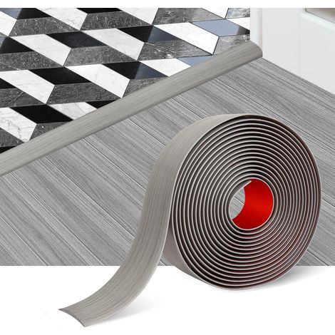 Selbstklebende Übergangsbänder Für Mehrschichtiges Parkett, 5 Cm Breit, Flacher Trenner, Elegantes Design In Holzmaserung (1 Meter, Grau).