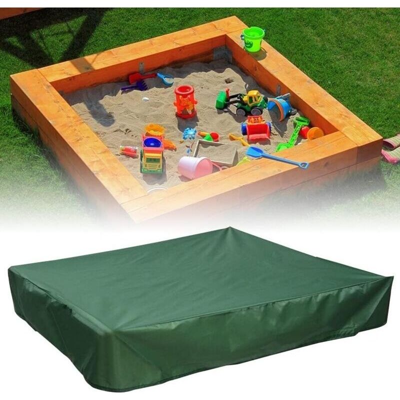 Sandkasten-abdeckung 120x120 Cm – Wasserdichtes 210d Oxford-gewebe – Kordelzug – 70% Uv-schutz Für Den Außenbereich
