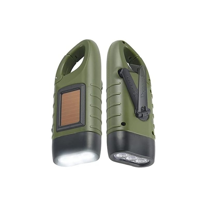 Solar-taschenlampe, 2er-pack Led-solar- Und Kurbeltaschenlampe, Wiederaufladbare Taschenlampen Für Outdoor-aktivitäten, Notfalllampe - Grün