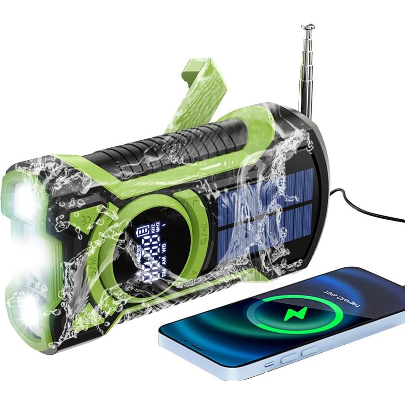 Notfall-überlebensradio, Wiederaufladbar, 5.000 Mah, Wasserdicht Ipx5, Tragbares Fm/am-radio, Solarbetriebenes Notfallradio Mit Kurbel, Ideal Für Notfälle, Stromausfälle Und Bluetooth Zu Hause