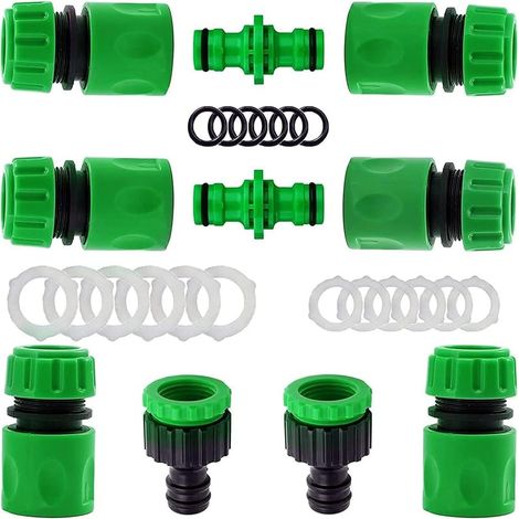 10er-set Schnellkupplungen Für Gartenschläuche (6 Stück 1/2" Schnellverbinder, 2 Stück Doppelstecker, 2 Stück Wasserhahnanschluss)