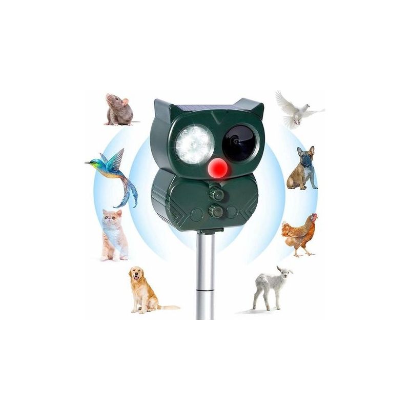 Solarbetriebener Ultraschall-katzenvertreiber Für Den Außenbereich, Einstellbare Frequenz, Wasserdichter Ultraschall-tiervertreiber Zur Abwehr Von Hunden, Katzen, Füchsen, Eichhörnchen Und Mäusen Für