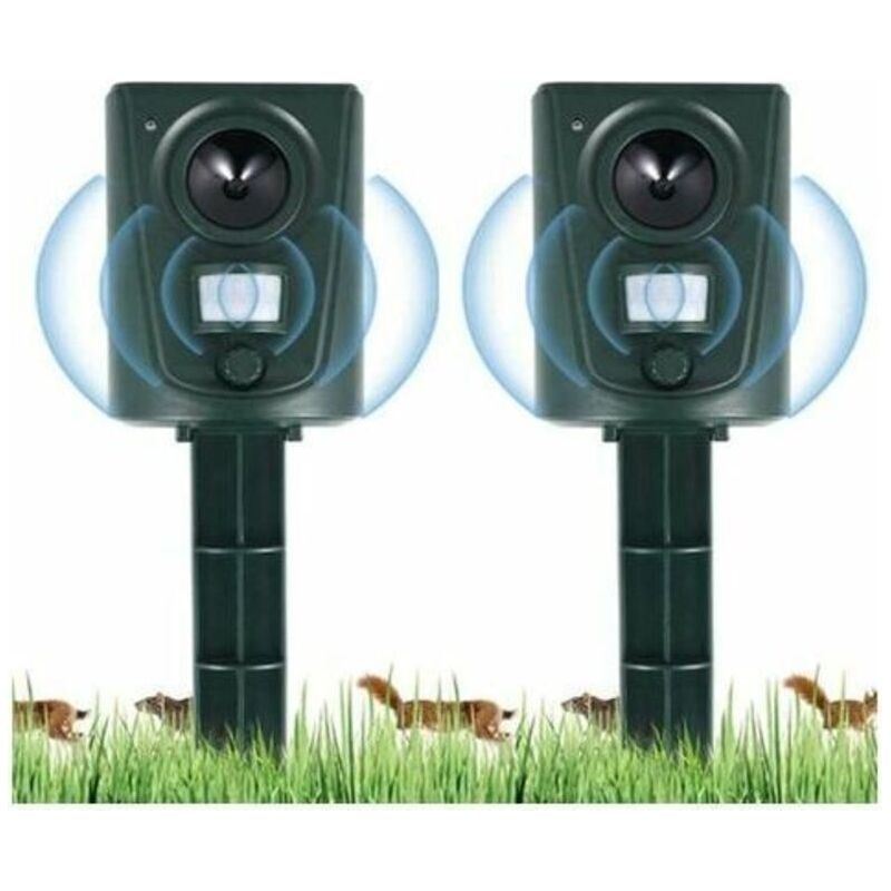 Ultraschall-repellent Für Katzen Und Hunde – Bewegungsmelder Bis Zu 30 M – Wetterfest Und Wasserdicht – Einfache Installation Mit Erdspieß