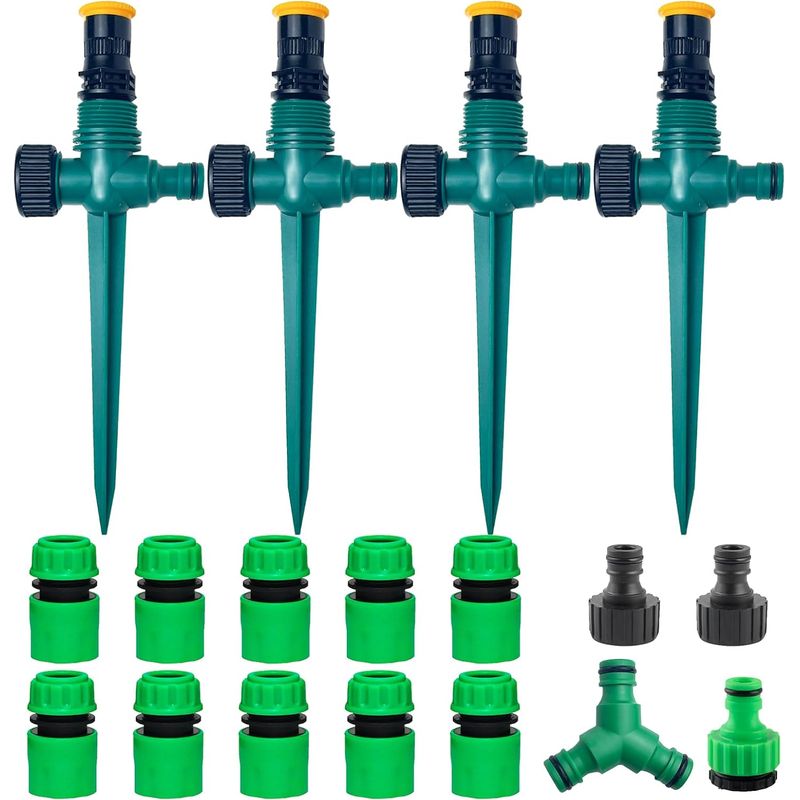 Gartenbewässerung, Automatische Gartenbewässerung, 360° Rasensprenger, Multifunktionaler Einstellbarer Gartensprenger Mit 1/2-zoll-schlauchanschluss Und Y-stück, Sprinkler Für Die Bewässerung, Automat
