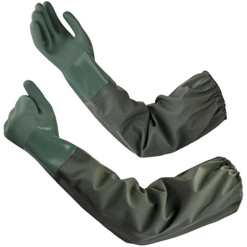 70 Cm Lange Gummihandschuhe, Wasserdichte, Rutschfeste Schutzhandschuhe Für Die Reinigung Von Teichen, Chemische Industrie, Landwirtschaft, Fischerei Und Bauwesen