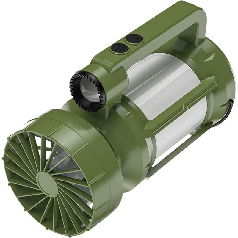 Led-campinglampe, Led-taschenlampe Mit Ventilator, Solarbetriebene Wiederaufladbare Taschenlampe Mit 4 Beleuchtungsmodi
