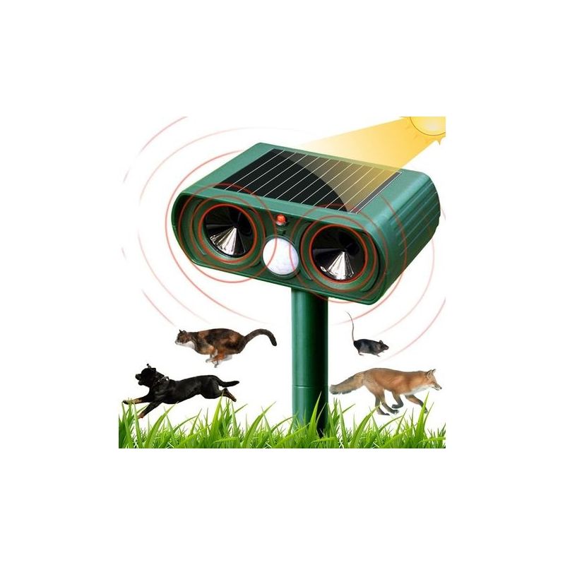 Solarbetriebener Ultraschall-katzenvertreiber Für Außenbereich, Mit Einstellbarer Empfindlichkeit Und Frequenz, Zur Abwehr Von Schädlingen Und Als Gartenschutz