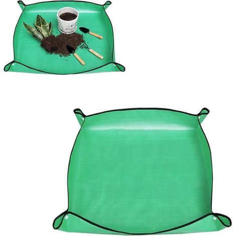 Wasserdichter Grüner Gartenarbeit-teppich 50 X 50 Cm, Tragbarer Gartenarbeit-teppich, Faltbarer Pflanzteppich Zum Umtopfen Und Für Zimmerpflanzen (2 Stück)