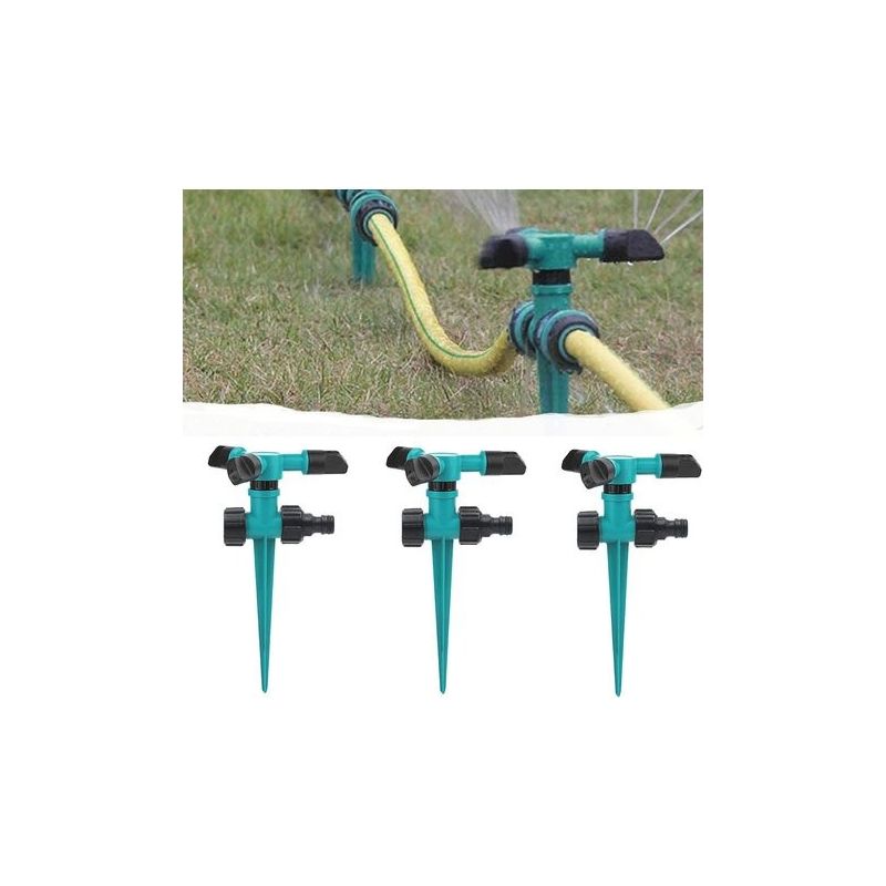 3 Stück Automatischer 360°-rasen-sprinkler, Dreiarmliger Dreh-sprinkler, Automatisches Bewässerungssystem Für Rasen, Geeignet Für Garten Und Weidebewässerung