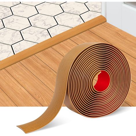 Selbstklebende Übergangsbänder Für Laminatböden, 5 Cm Breit, Flacher Trenner, Elegantes Holzmaserungsmuster (1 Meter, Hellbraun).