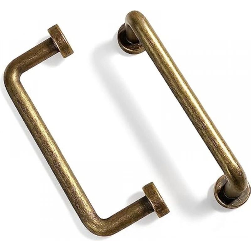 Set Aus 6 Antiken Messing-griffen – Lochabstand 96 Mm – Länge 110 Mm – Durchmesser 14 Mm – Höhe 32 Mm – Einfache Installation