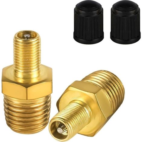 2 Stück Luftaufblasadapter, 1/4" Npt (m) Auf Standard-schrader-ventil (m), Druckluftadapter, Ventiladapter Für Presta, Luftkompressor, Tragbarer Luftmandrin