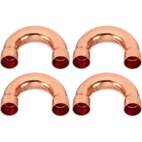 4 Stück Kupfer-winkelverbinder Für Gasrohre, 16 Mm Schlauchverbinder Für Wasserschläuche Und Kraftstoffleitungen, Druckrohrverbindungen Für Hlk, Klimaanlagen Und Klempnerarbeiten, Wandstärke 1 Mm - U-