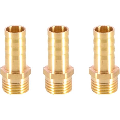 3er-set Messing-schlauchverbinder 10 Mm Auf 6,35 Mm Bsp-außengewinde, Schlauchadapter