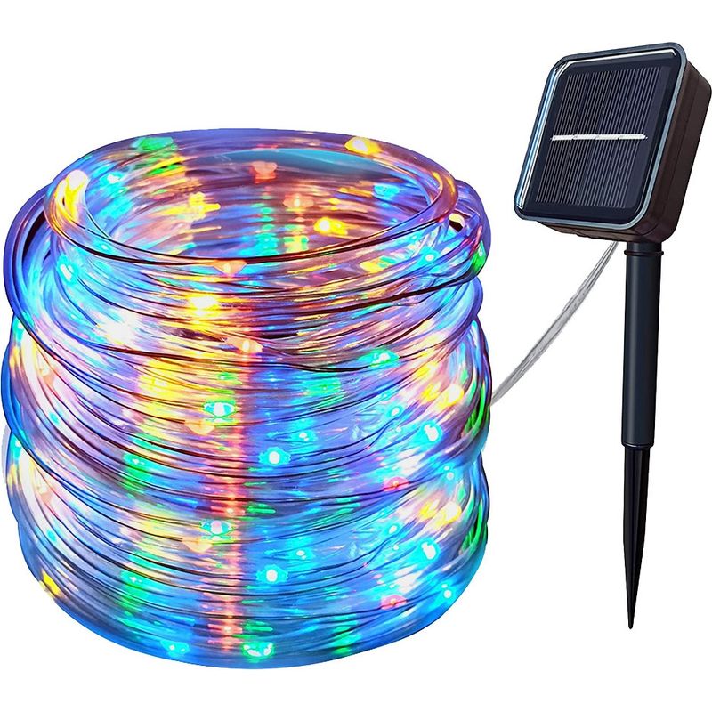 Weihnachtsbeleuchtung, Solarbetrieben, 12 M, 100 Leds, 8 Modi, Wasserdicht Ip44, 4,5 V, 6 W, Mehrfarbig