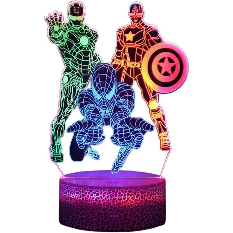 Spiderman Nachtlicht 3d Led Lampe Für Kinder Weihnachts Geschenk Schreibtischlampe Schlafzimmer Dekoration