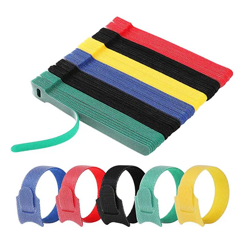 Packung Mit 120 Wiederverwendbaren Nylon-kabelbindern, [150 Mm X 12 Mm] Verstellbare Klettverschluss-kabelbinder Für Büros, Gärten Und Mehr – Zufällige Farben