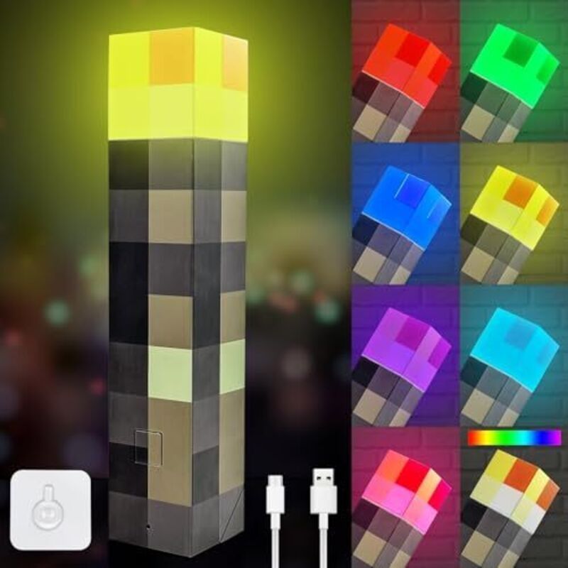 Handgefertigte Taschenlampe, 7-farbige Wand-nachtlicht, Usb-aufladbare Nachtlampe, Tragbare Oder Wandmontierte Beleuchtung, 3d-nachttischlampe Für Kinder, Geschenke, Zimmerdekoration