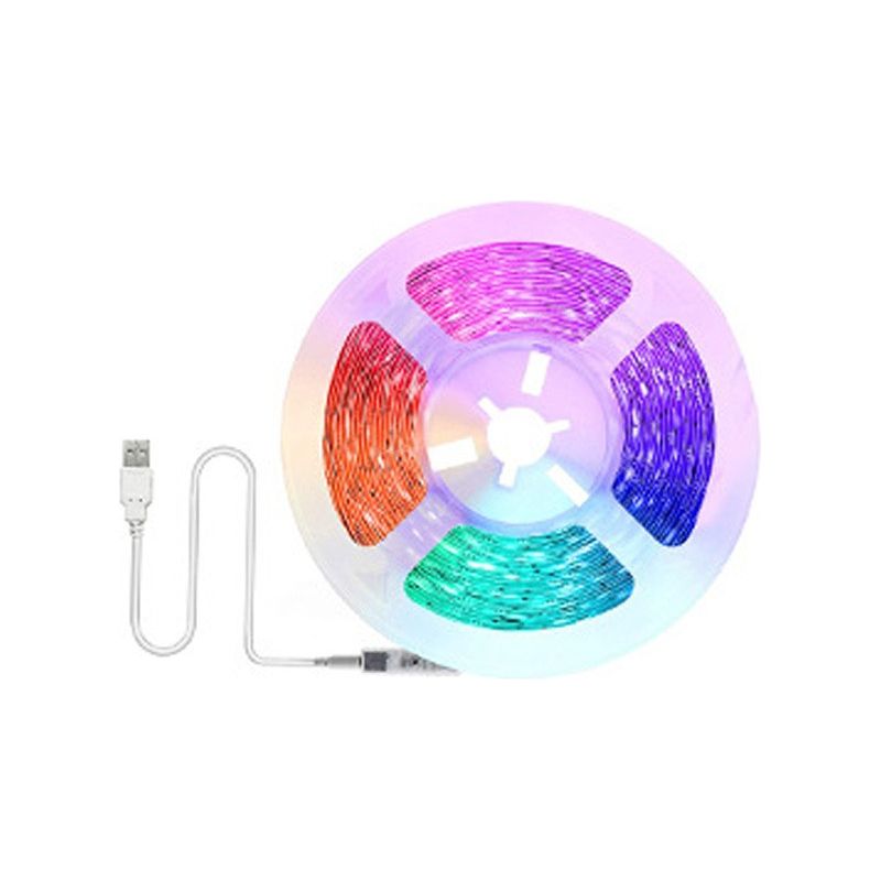 Led-streifen 2m, Rgb 5050 Mehrfarbiges Led-licht Mit Fernbedienung, Selbstklebend, 16 Farben Und 4 Modi, Hintergrundbeleuchtung Für Tv, Dekoration Für Haus, Küche Und Schlafzimmer