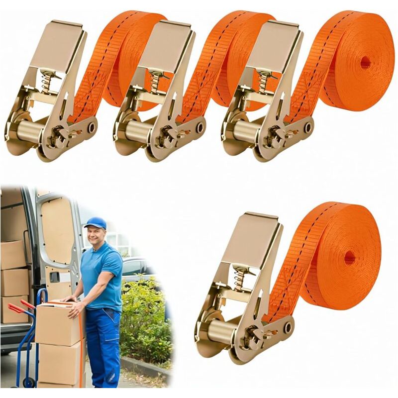4 Stück Ratschen-zurrgurte 5 M Spiel, Ratschengurt, Zurrgurt Mit Spanner, Länge, Breite 25 Mm, Spanngurte, Geeignet Für Motorräder, Autos, Anhänger