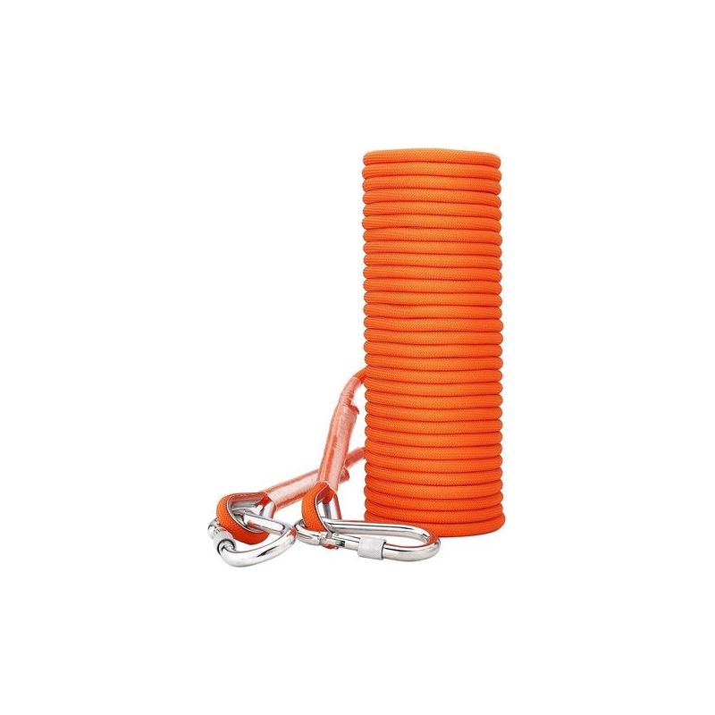 Kletterseil, Reepschnüre, Klettergurt, Multifunktionales Polypropylenseil 8 Mm Mit Karabinerschlaufen, Orange, Für Hundeleine, Festmachen, Klettern, Wandern, Bergsteigen, Fallschirm, Rettung