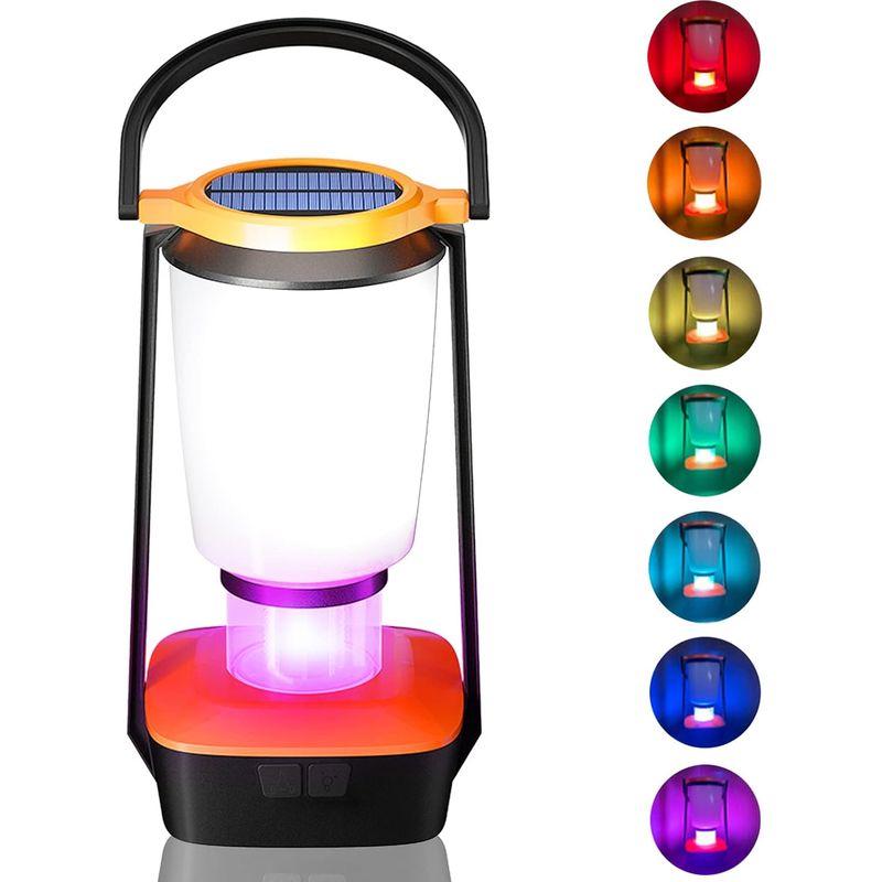 Led-campinglaterne, 4400 Mah Wiederaufladbare Solarlampe Mit Einstellbarer Helligkeit Und 4 Modi