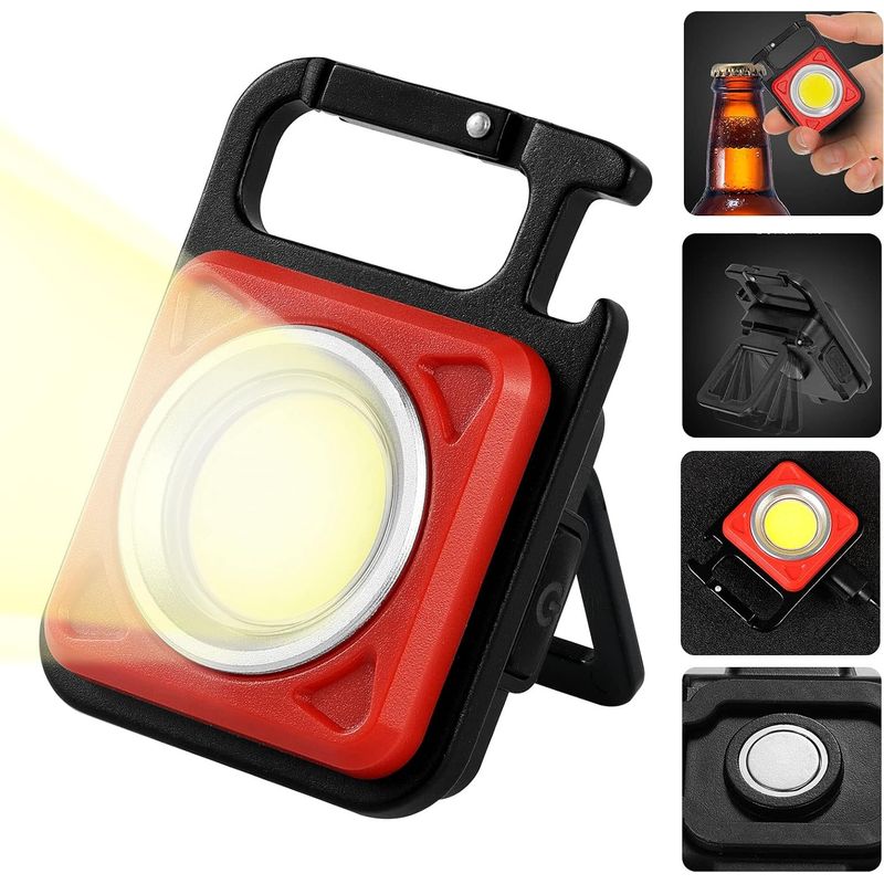 Mini Led-taschenlampe, Wiederaufladbare Led-arbeitsleuchte, 800 Lumen Magnetische Arbeitslampe Für Nachttisch, Werkstatt, Notfall, Rote Außenlampe