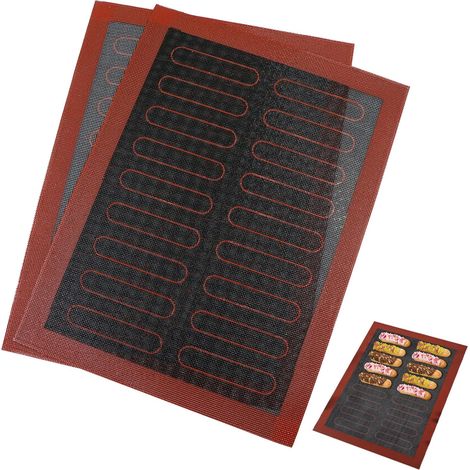 Silikon-backmatte – Wiederverwendbare, Antihaftbeschichtete Glasfaser-platte Aus Platin, Hitzebeständig, Verformt Sich Nicht, Langlebig, Bpa-frei, Geeignet Für Macarons Und Teig (40 X 30 Cm, 2 Stück)