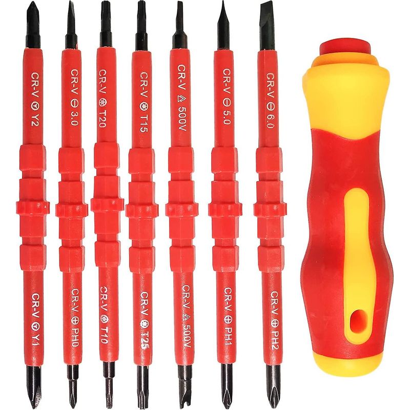 Isoliertes Elektrisches Schraubendreher-set, 7-teilig, Multifunktional, 14-in-1 Werkzeugkit Für Elektriker-reparaturen, Auswechselbare Legierung
