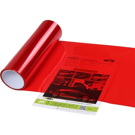 Leichter Autoaufkleber, Selbstklebender Rauchton-aufkleber Für Nebelscheinwerfer Und Rückleuchten, Getönte Vinylfolie, Rot, 30x60cm